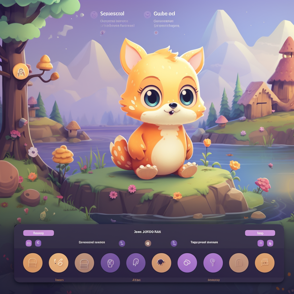 Adorable game start screen design