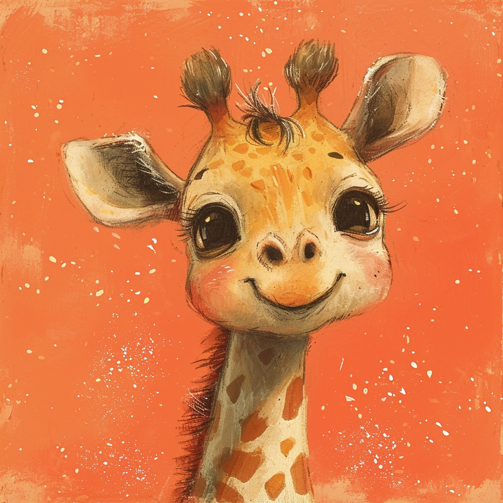 Cute giraffe in Miyazaki style