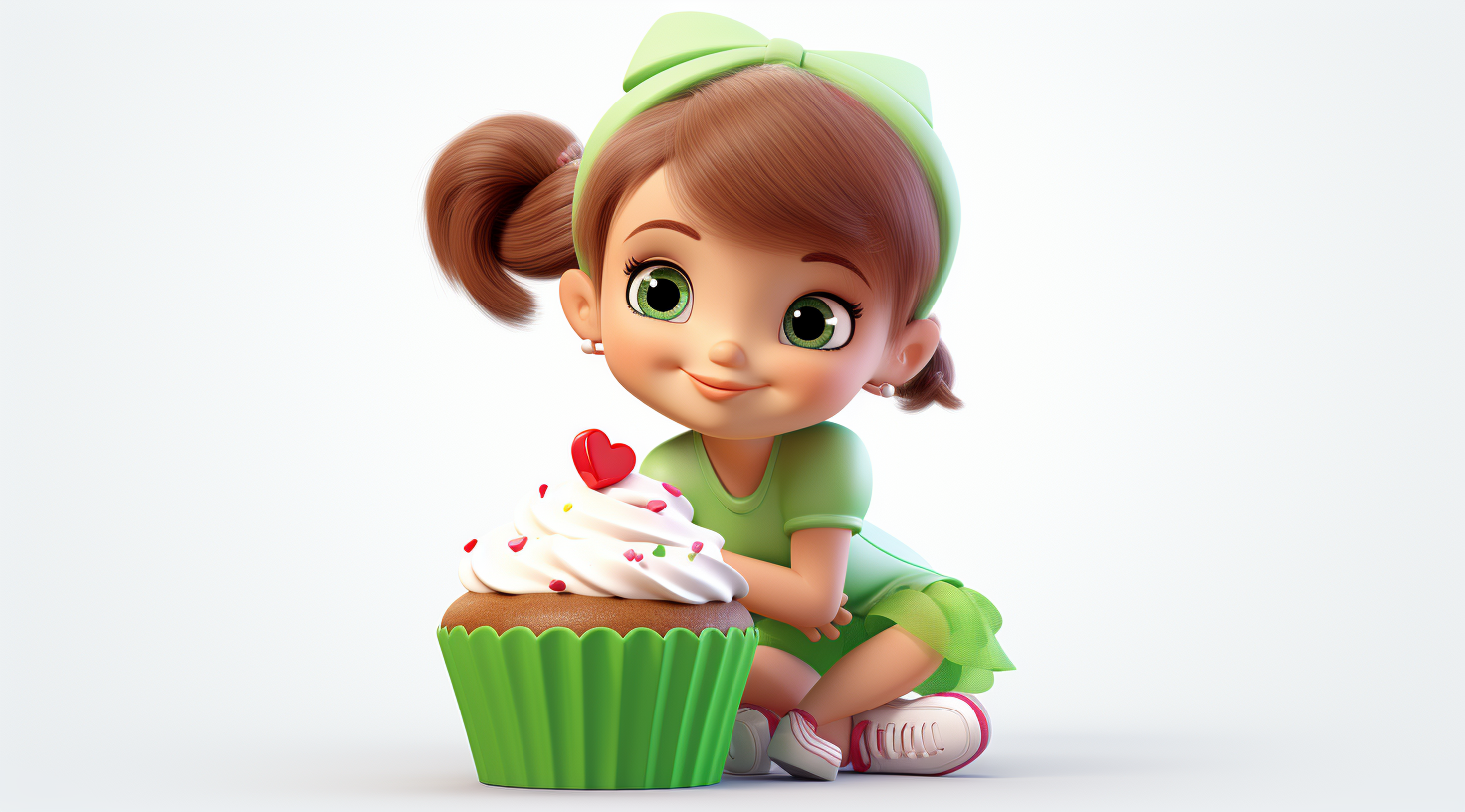 Cute girl holding a cake