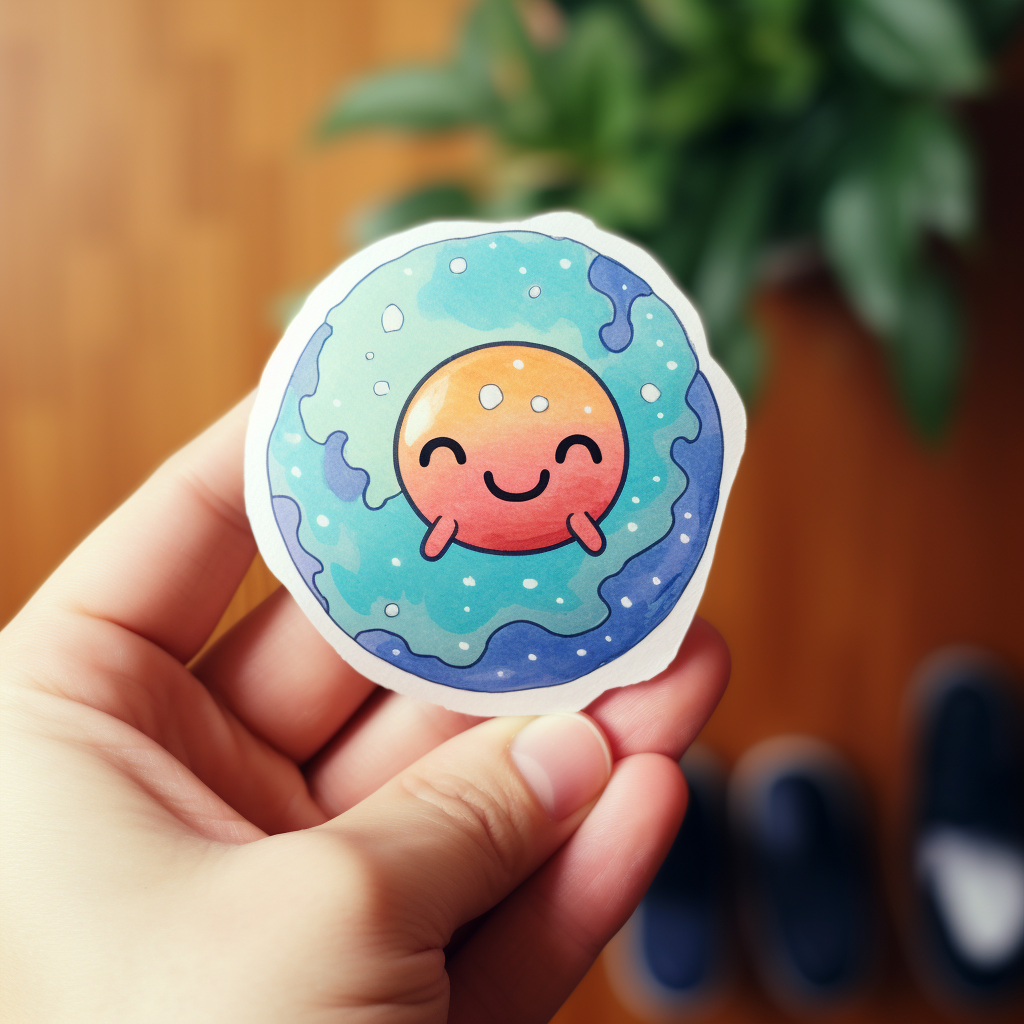 Illustration of a Cute Globe Sticker