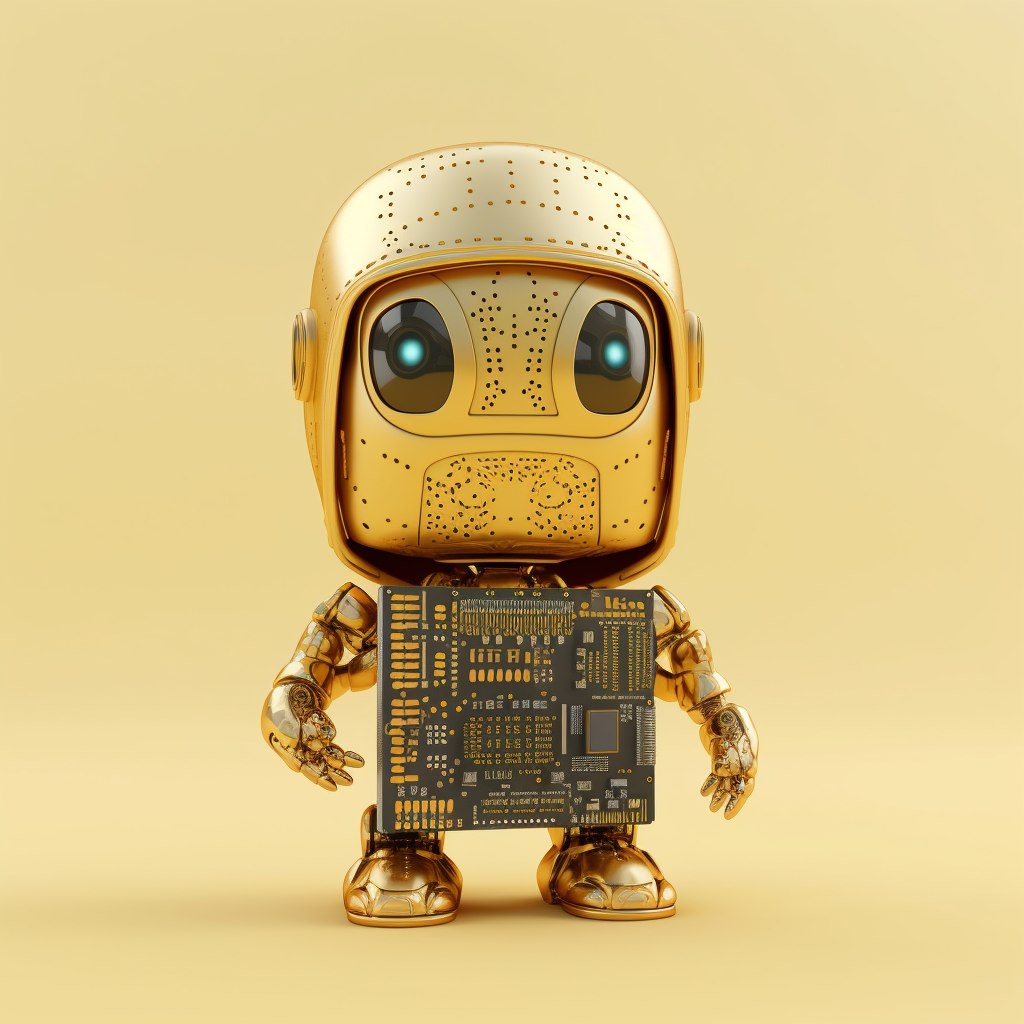 Cute Arabic Robot with Technological Chips