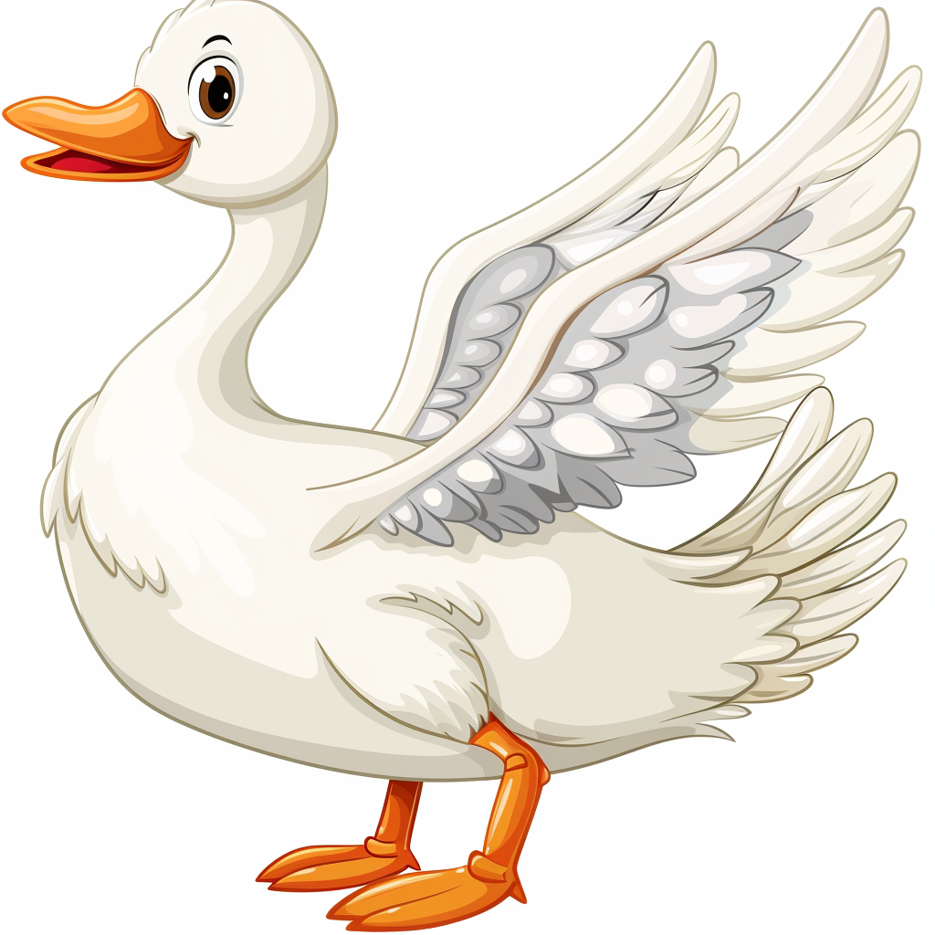 cute goose on white background