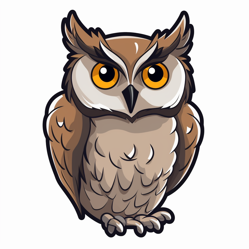 Cute Great Horned Owl Sticker