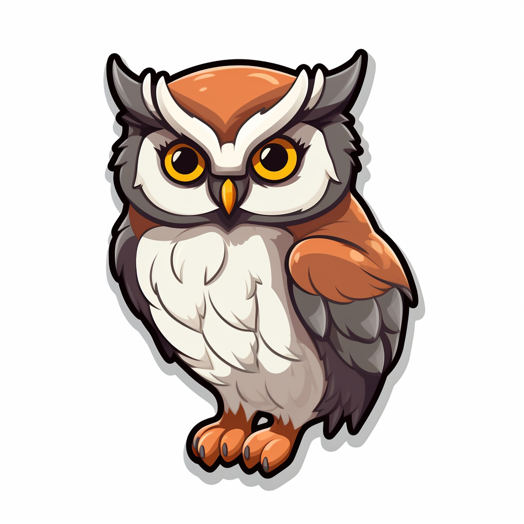 Cute Great Horned Owl Sticker