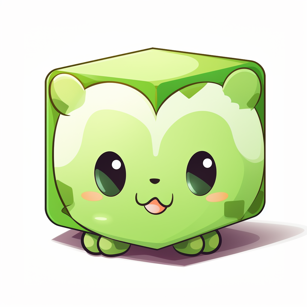 Adorable green cube animal toy