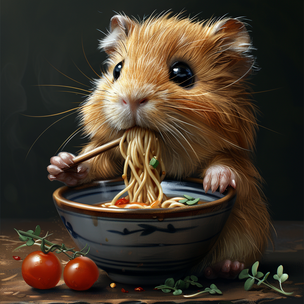 Cute Guinea Pig Ramen Noodles