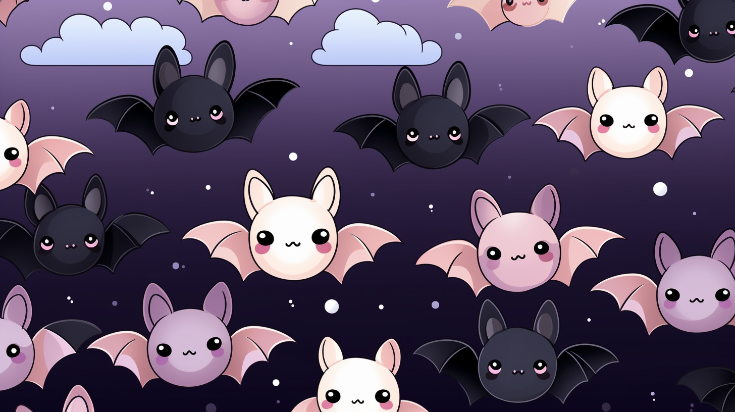 Adorable Halloween bats wallpaper pattern