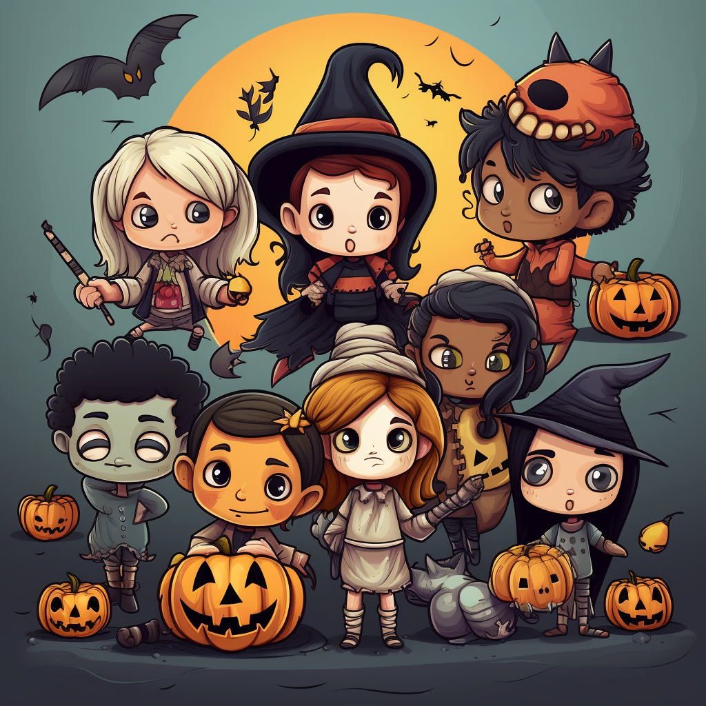 Cute Halloween Characters Clipart