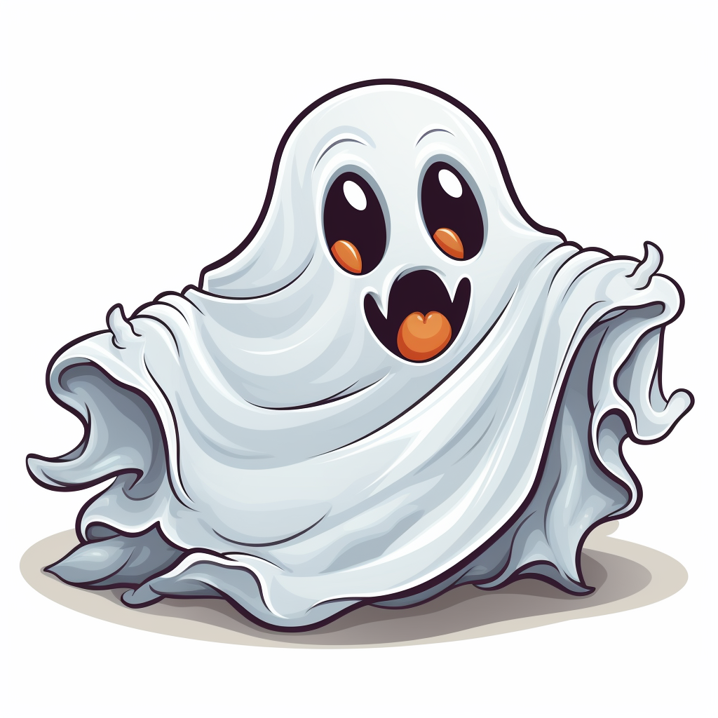 Cute Halloween ghost with bedsheet style