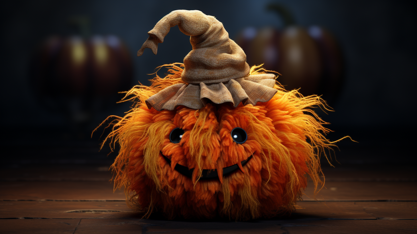 Cute Halloween Pumpkin in Mohair