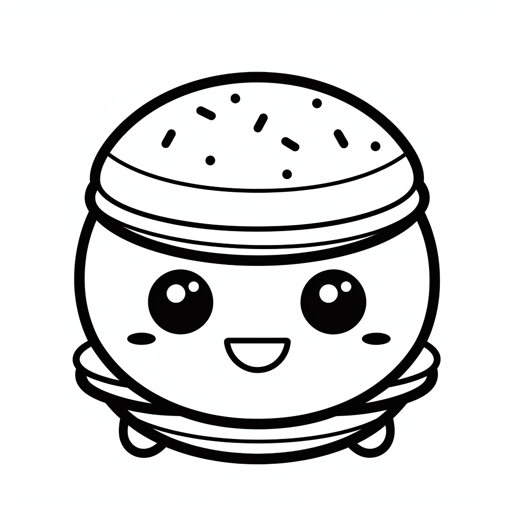 Cute Hamburger Icon on White Background