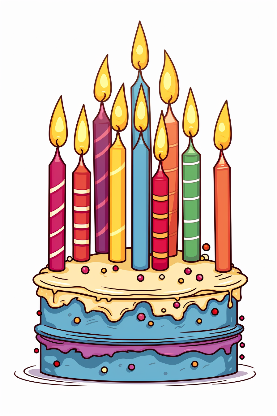 Cute hand drawn birthday candles