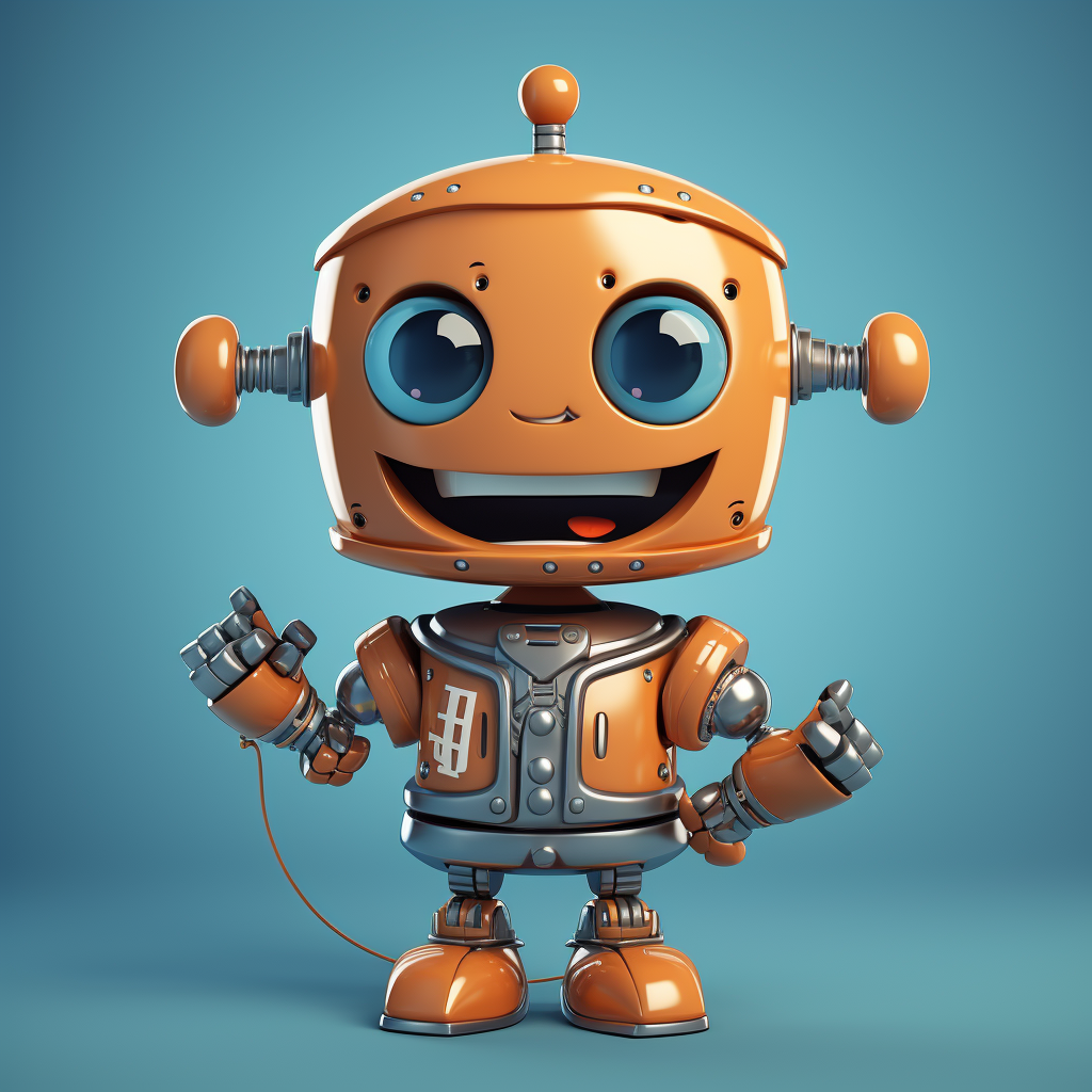 Cute robot holding anchor