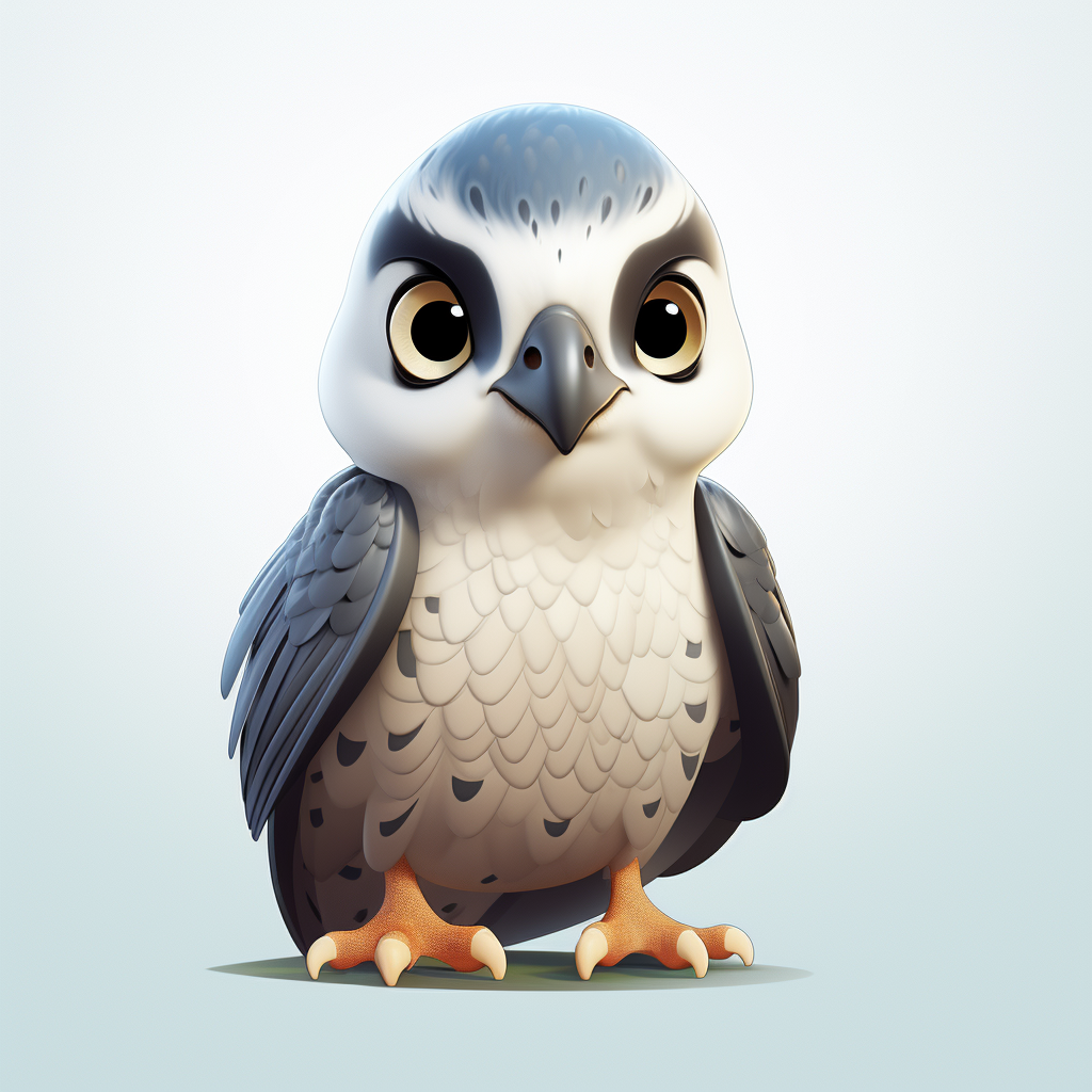 Adorable falcon hatchling cartoon