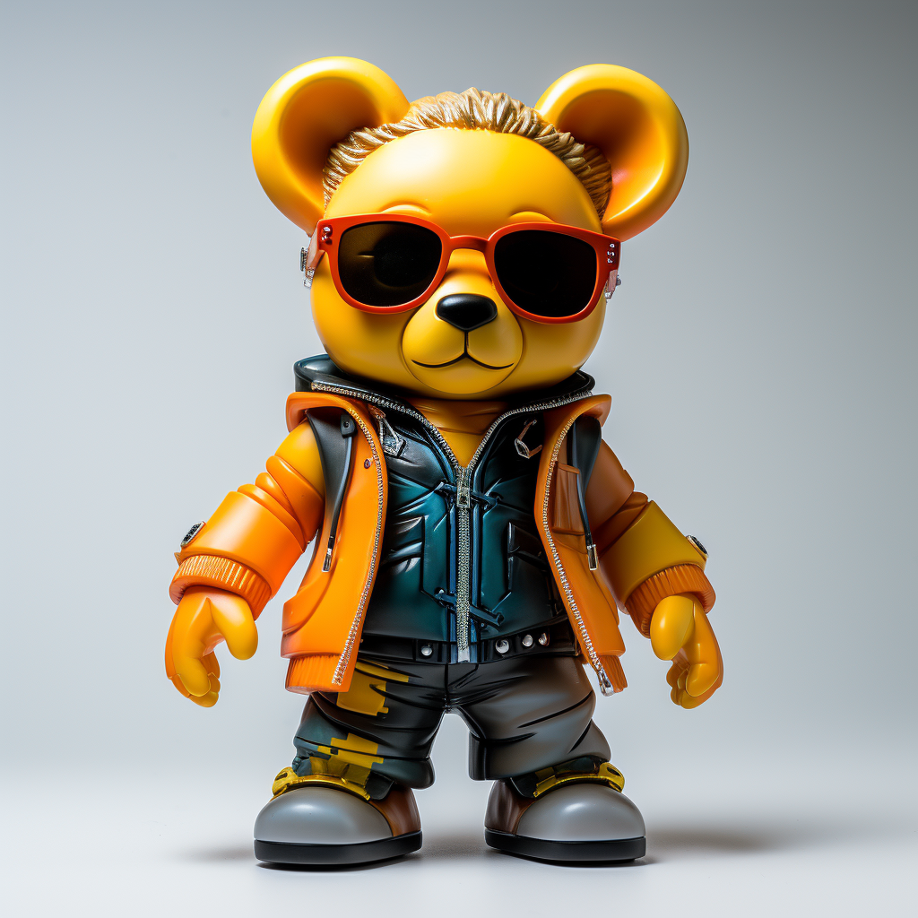 Cute hip hop teddy bear with sunglasses