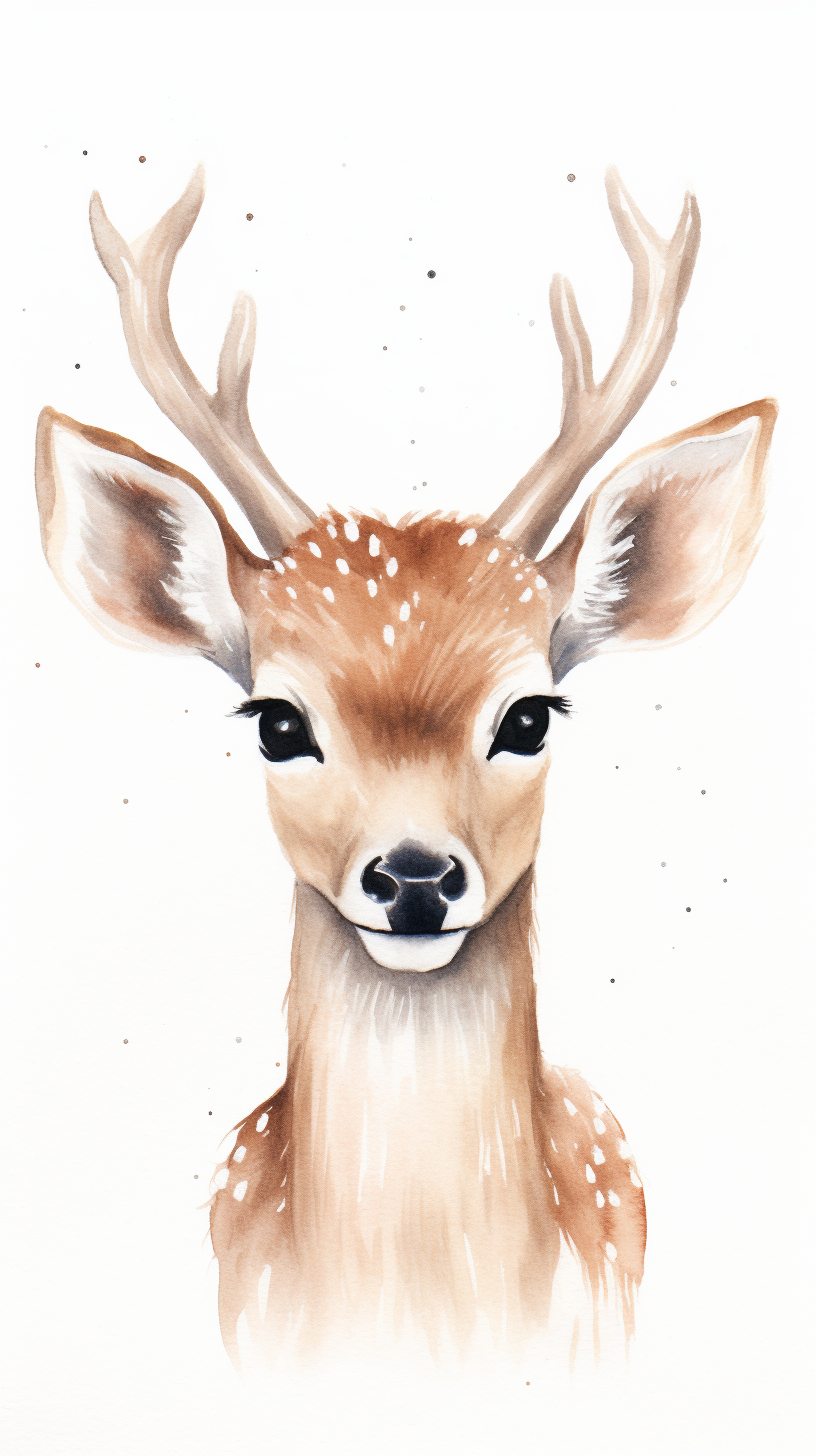 Cute holiday animal poster featuring a reindeer