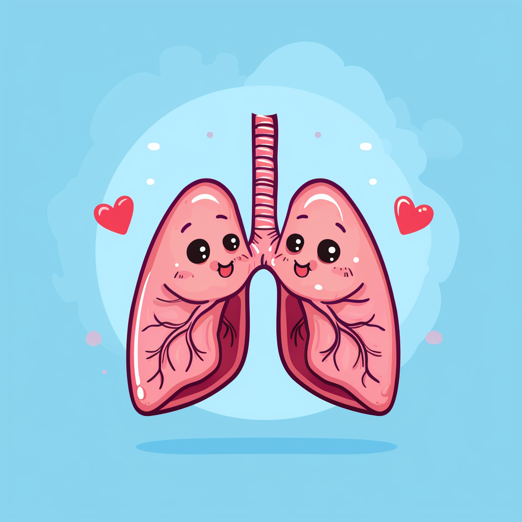 Cute human lungs character illustration