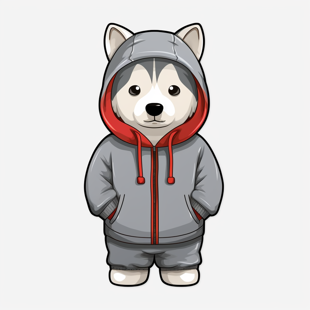 Adorable husky in a hoodie