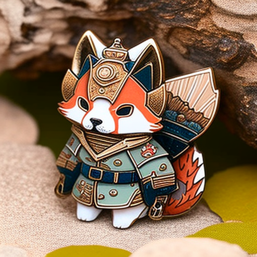 Cute Japanese Fox in Gusoku Armor