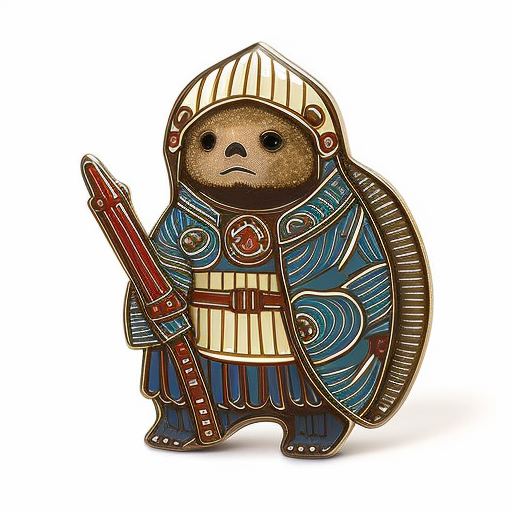 Cute Japanese Sloth Samurai Enamel Pin