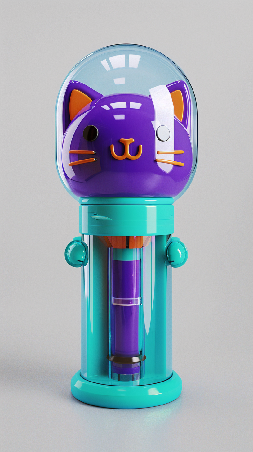 Cute K-Pop Cat Lightstick in Purple