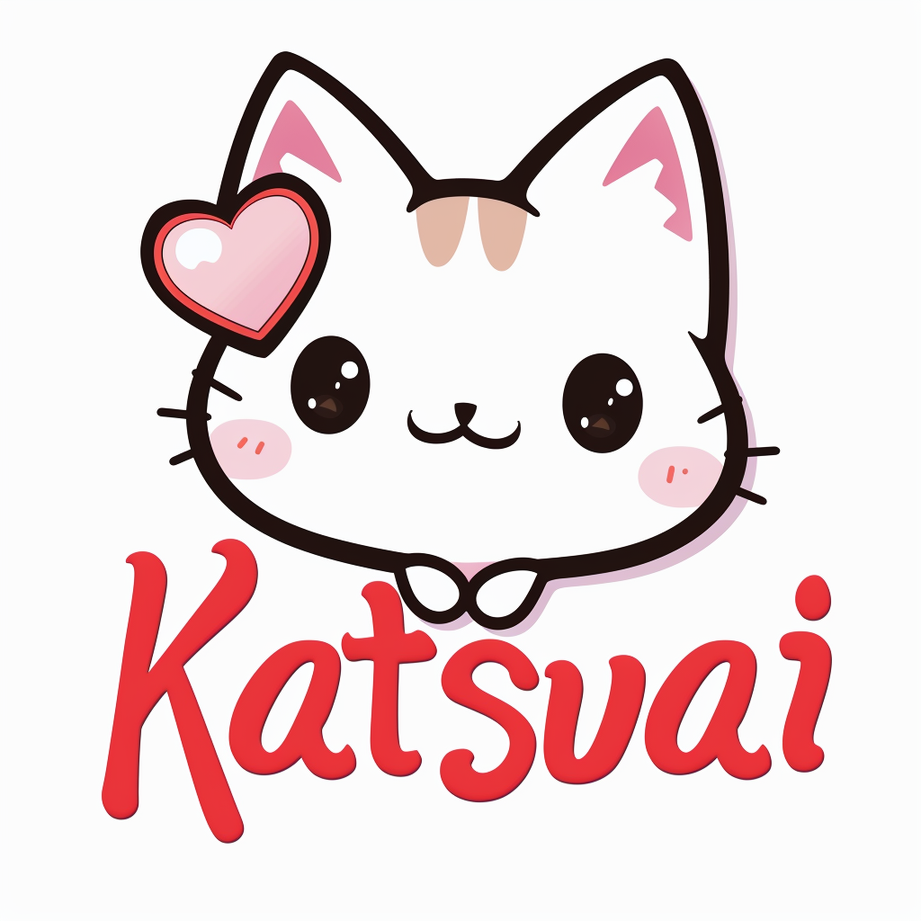 Cute Katsuai Heart Logo Design