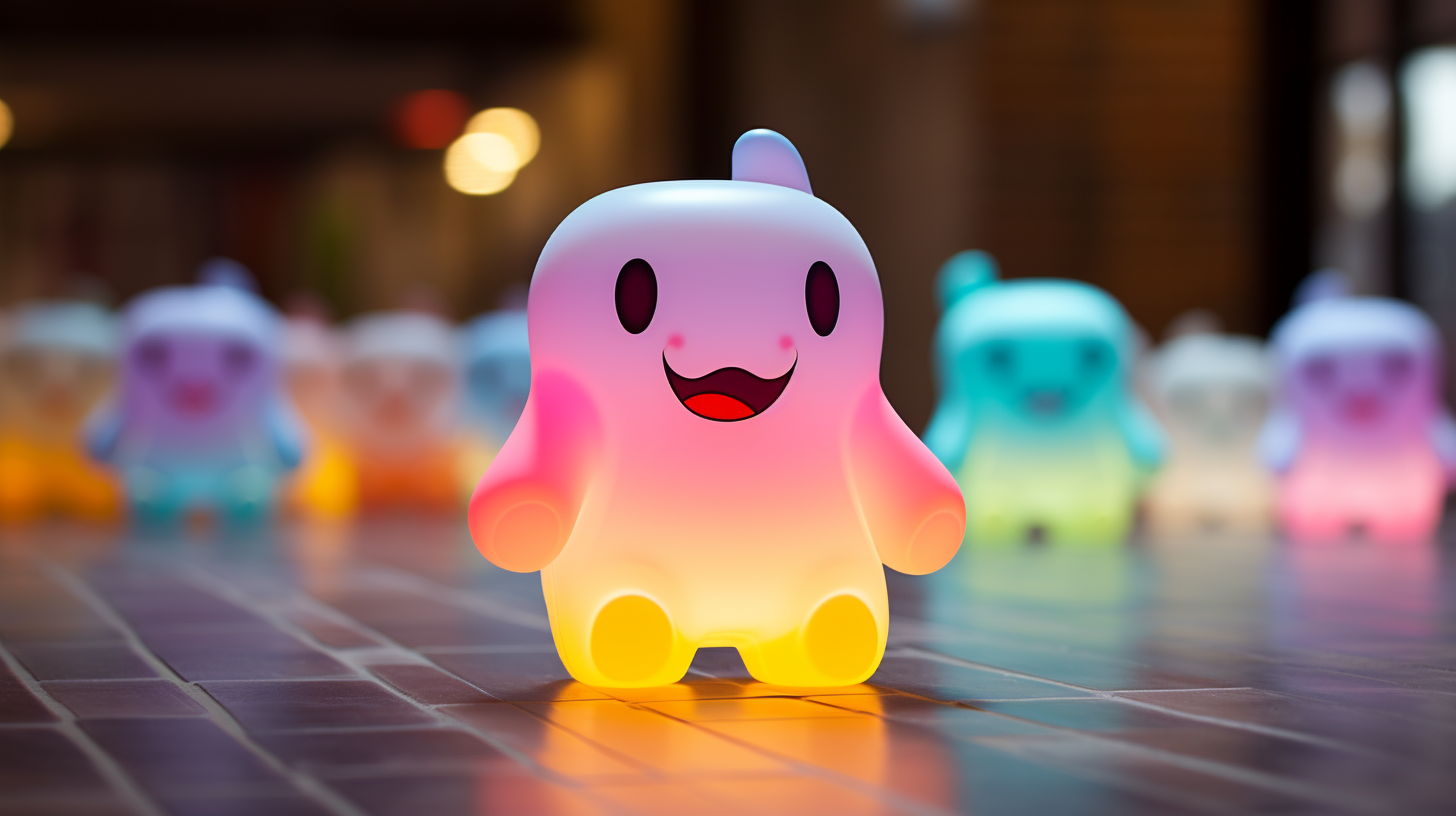 Vibrant happy ghost vinyl toy