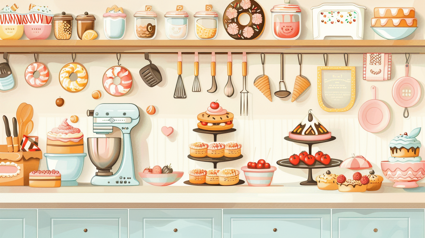 Cute Kitchen Bakery Cookies Vector