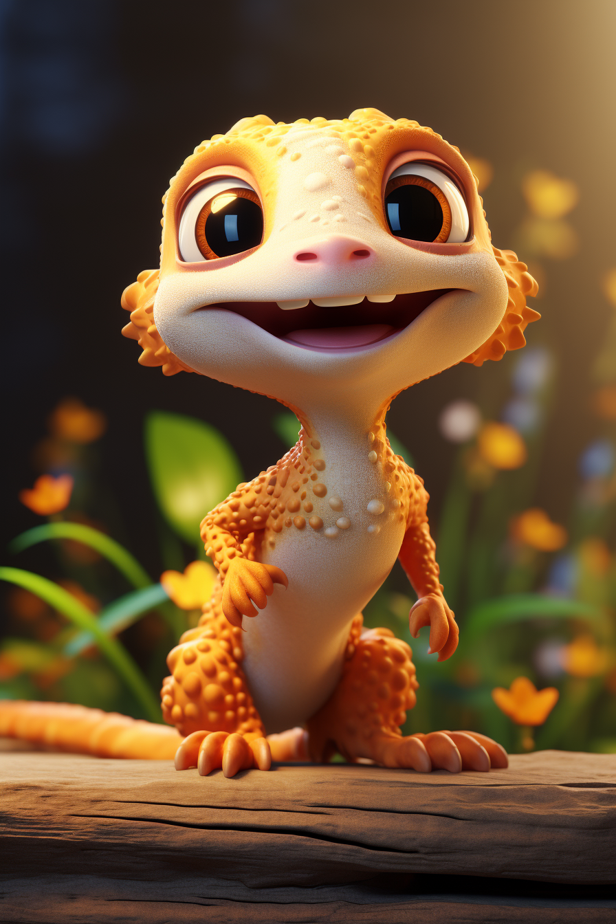 Super Cute Leopard Gecko Cartoon Rendition