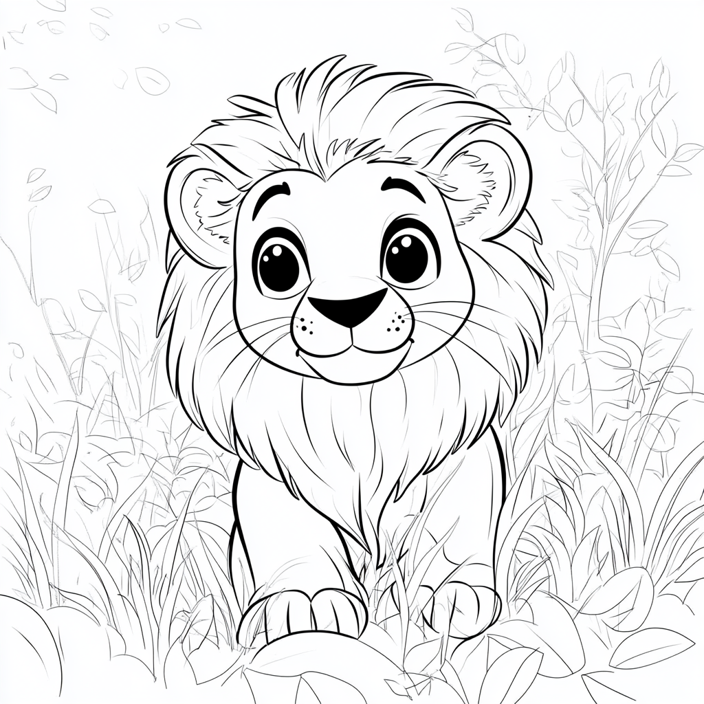 Cute Lion in Natural Habitat