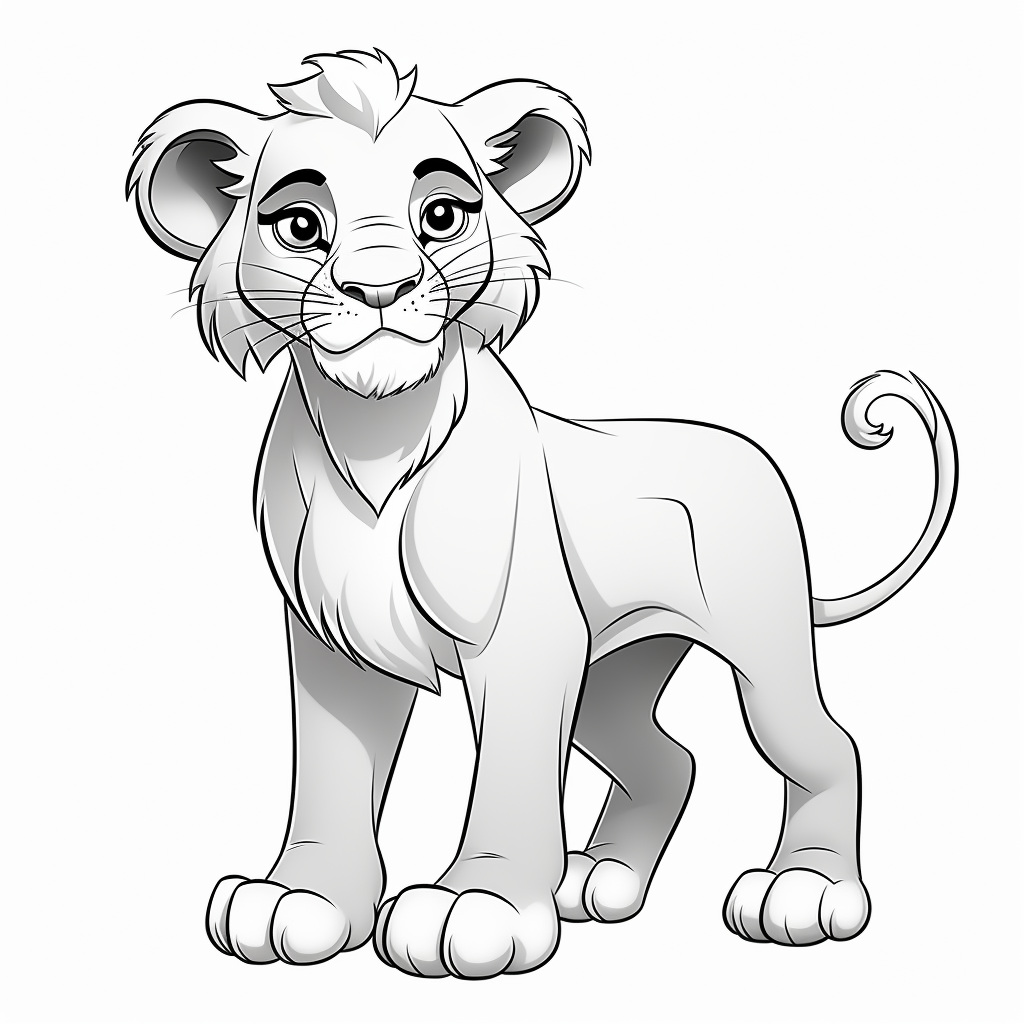 Cute lion with pen drawings