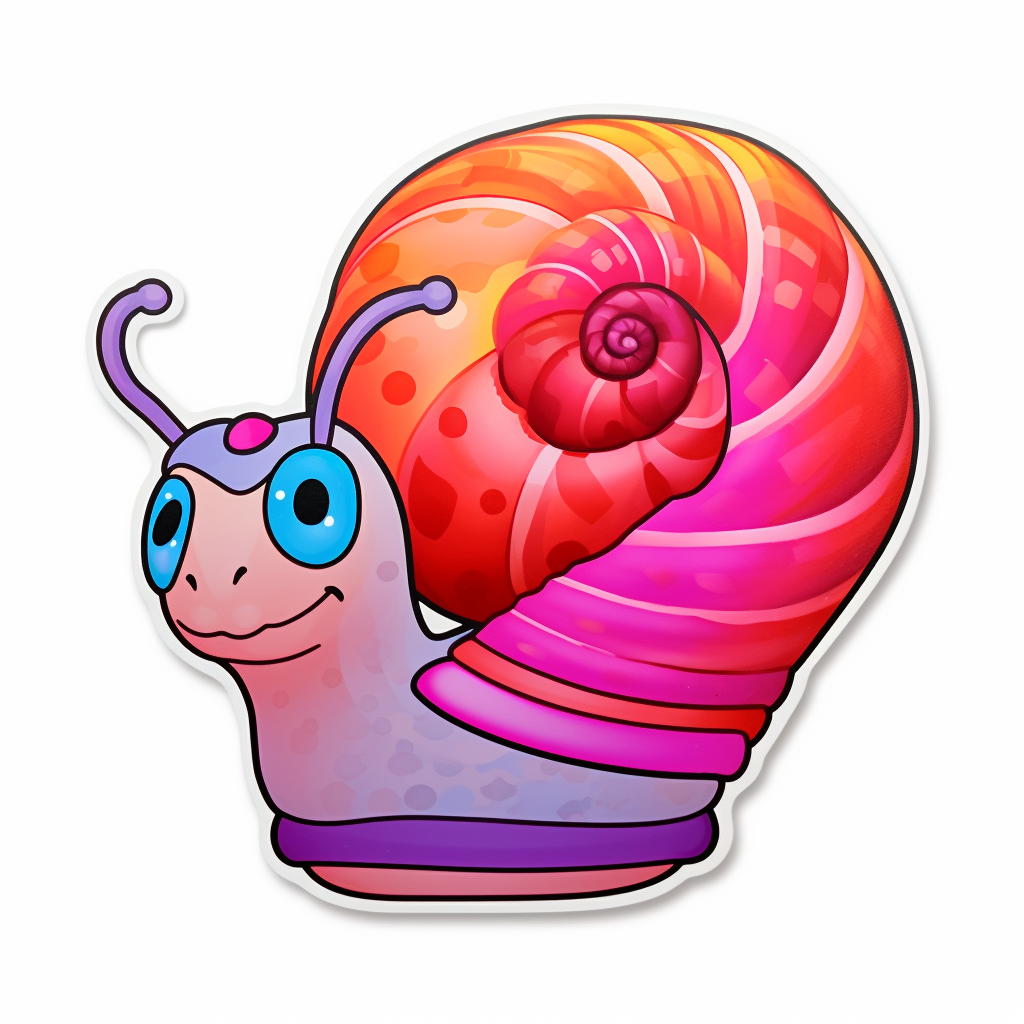 Cute red and pink valentine snail sticker