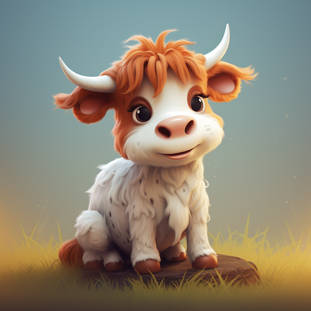 Cute cow character with a friendly smile