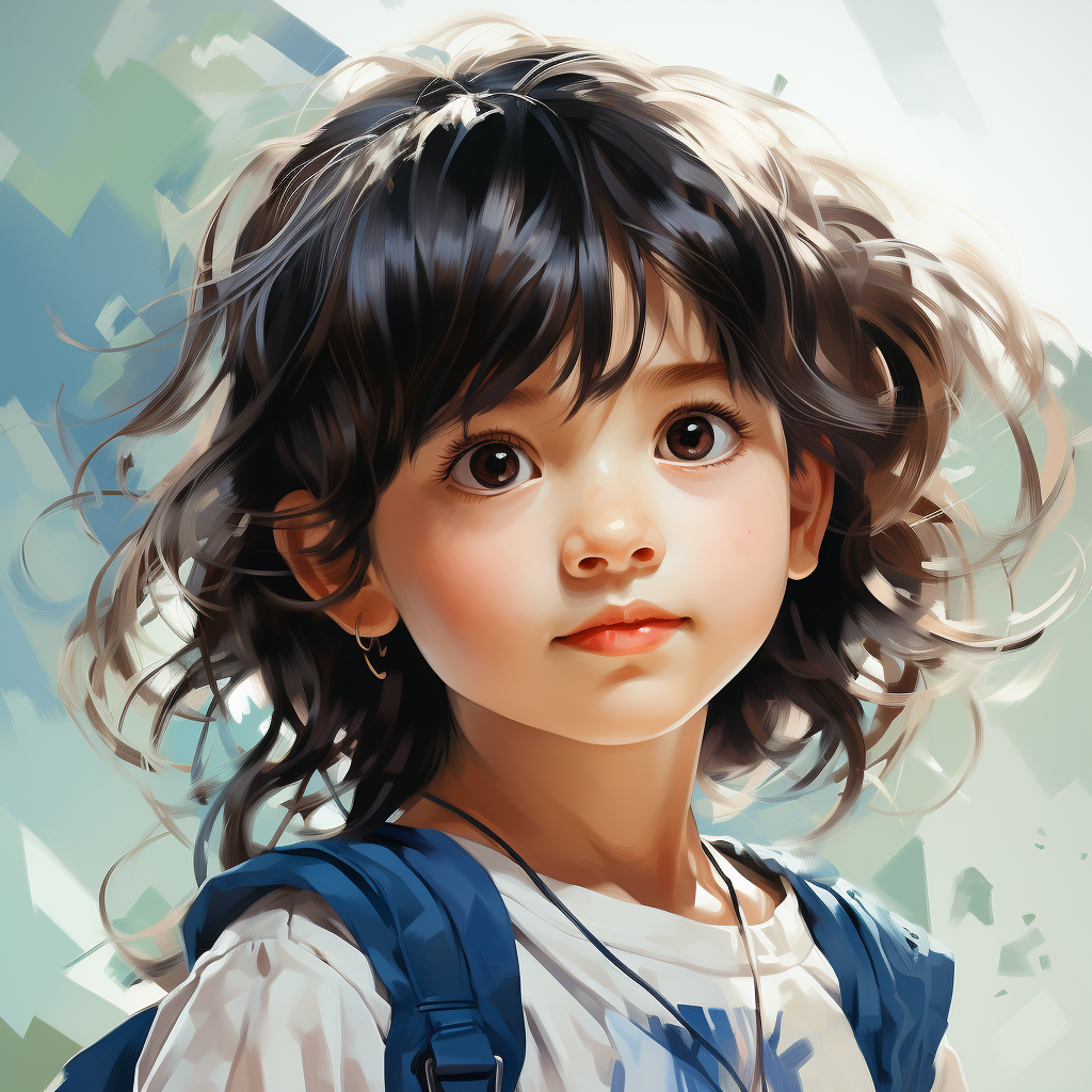 Cute little girl posing for painting