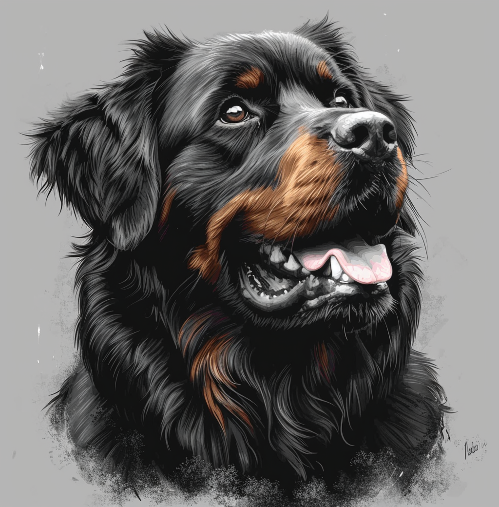 Cute Rottweiler Illustration