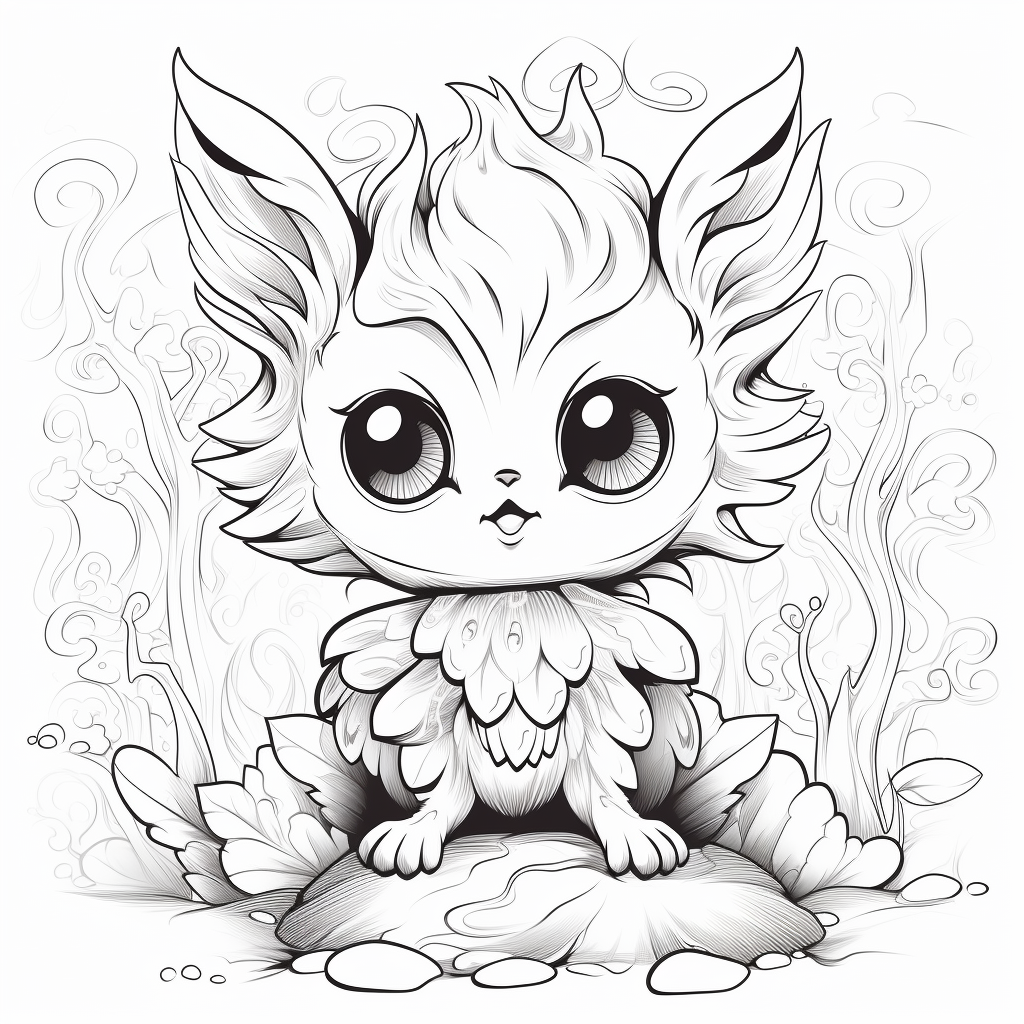 Cute magical pokemon coloring page