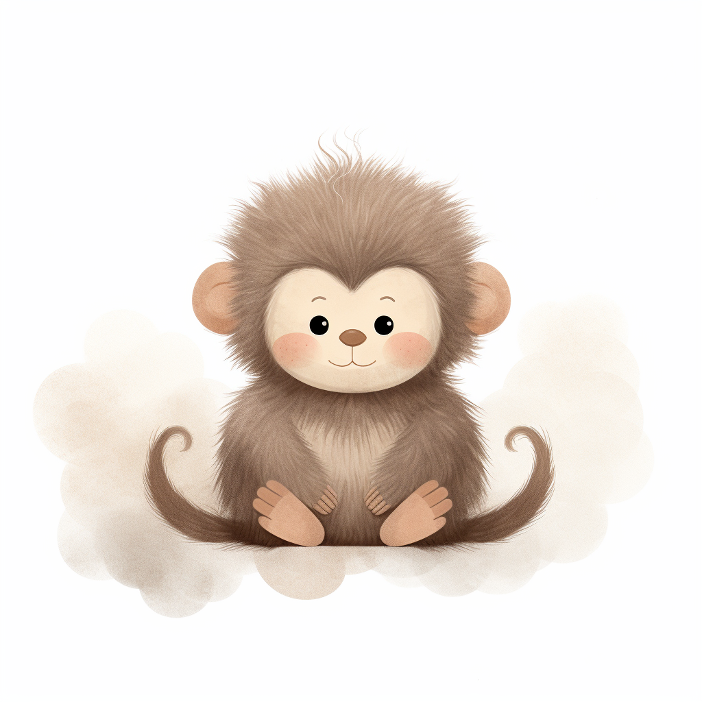 Cute monkey clipart with closed eyes