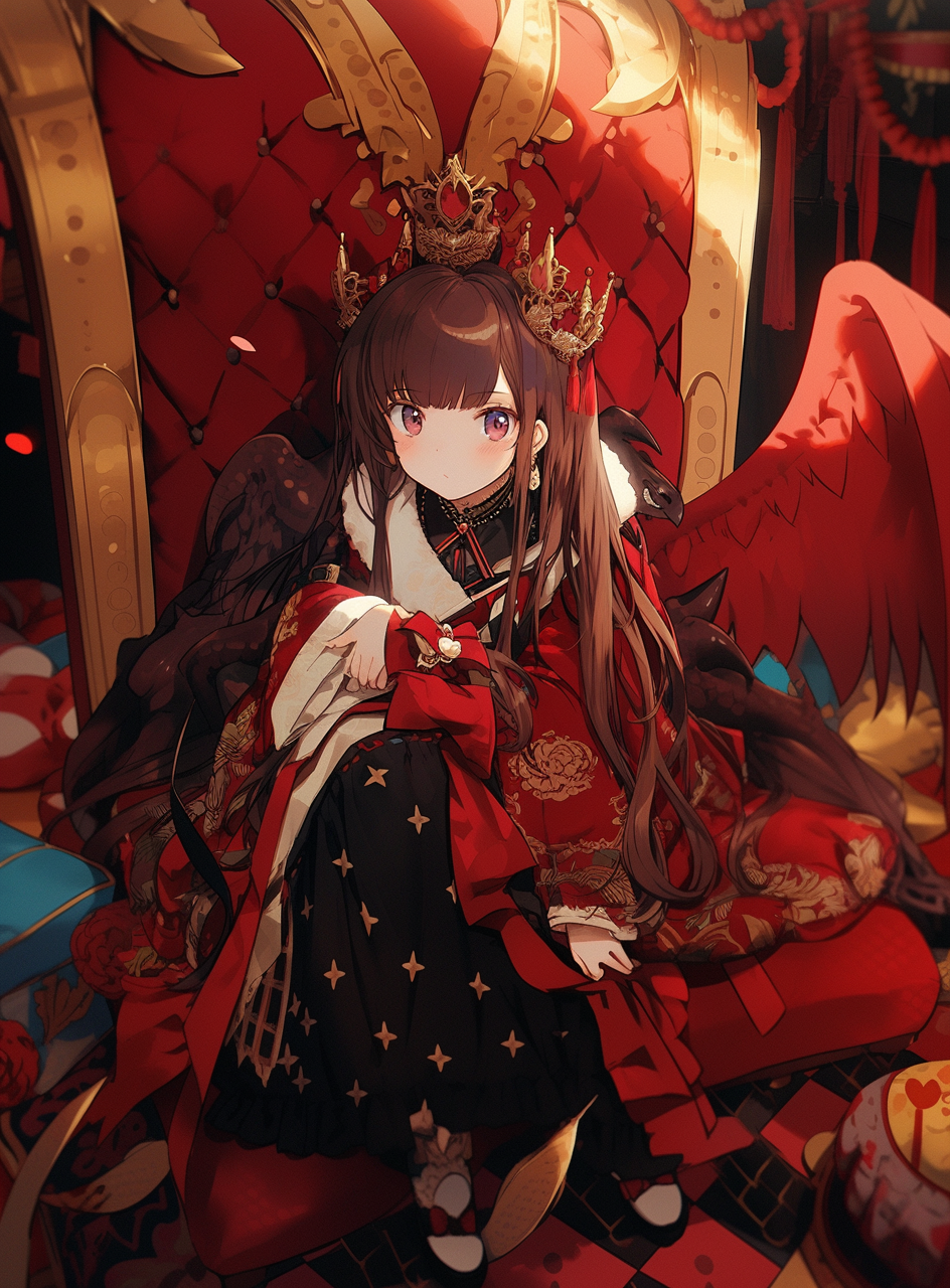 Cute dragon wearing ribbon crown