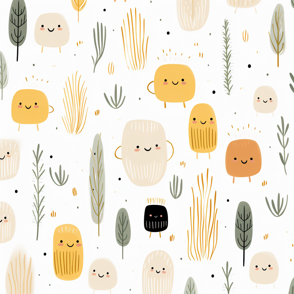 Cute Noodles Clipart Pattern