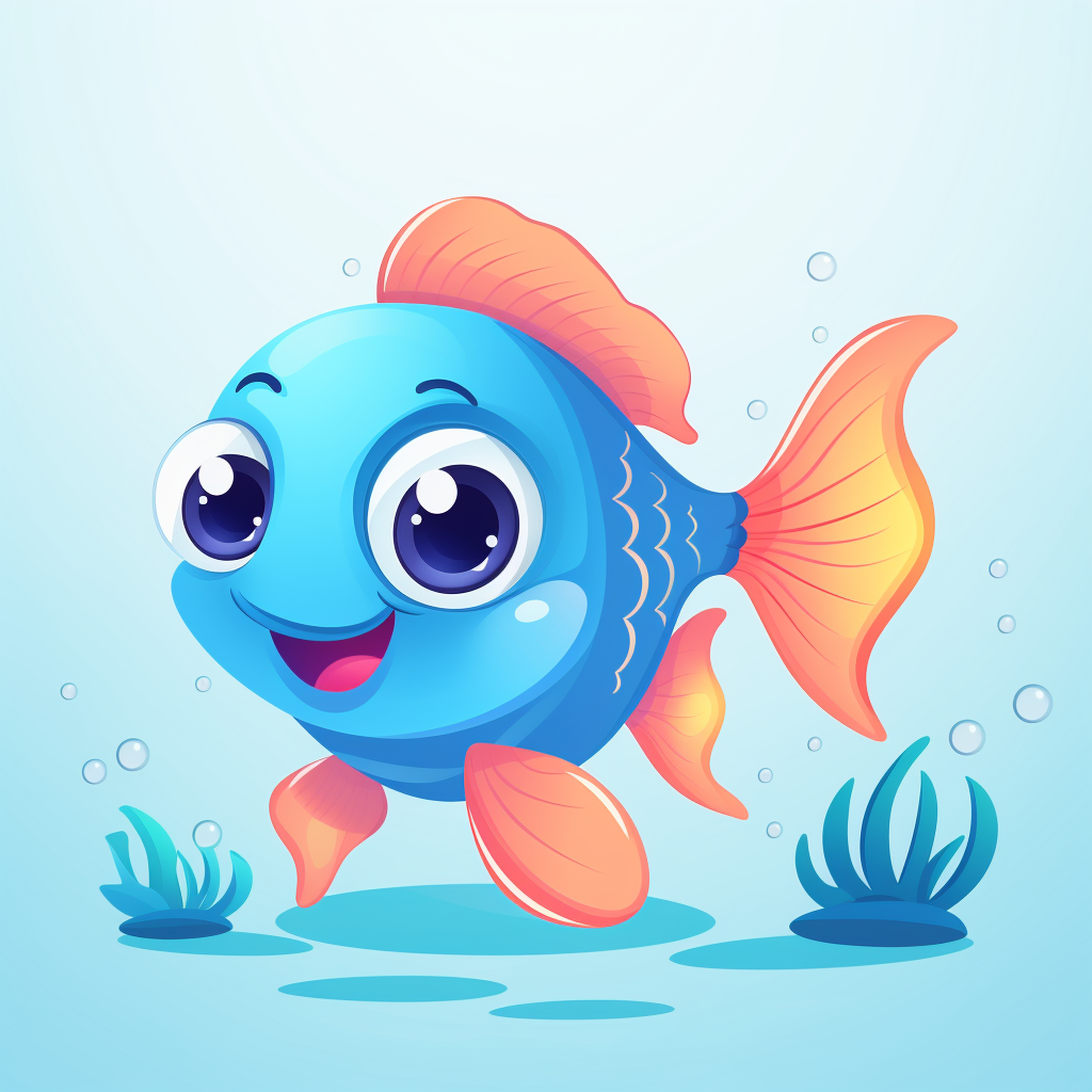 Cute ocean fish vector illustration