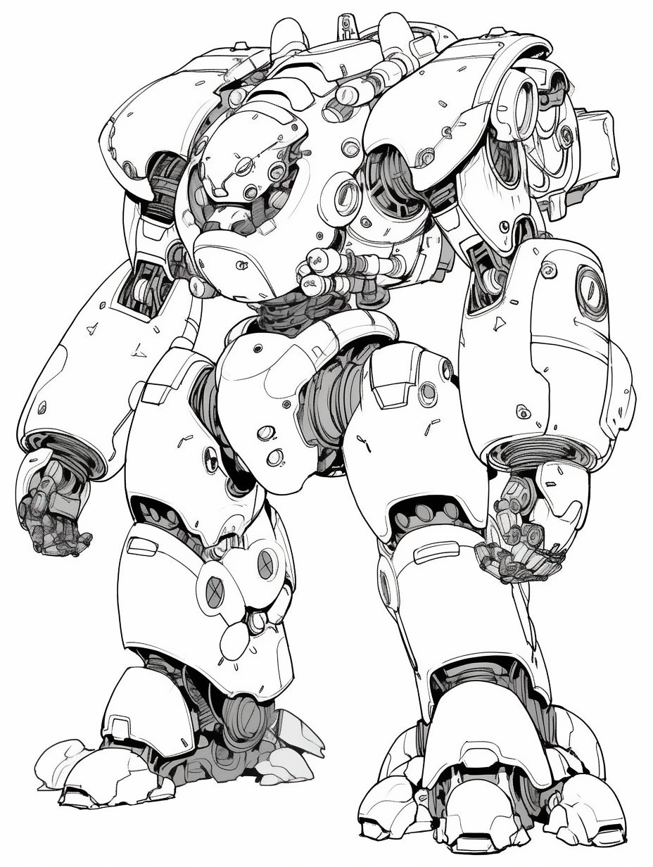 Manga cute old robot ghibli style