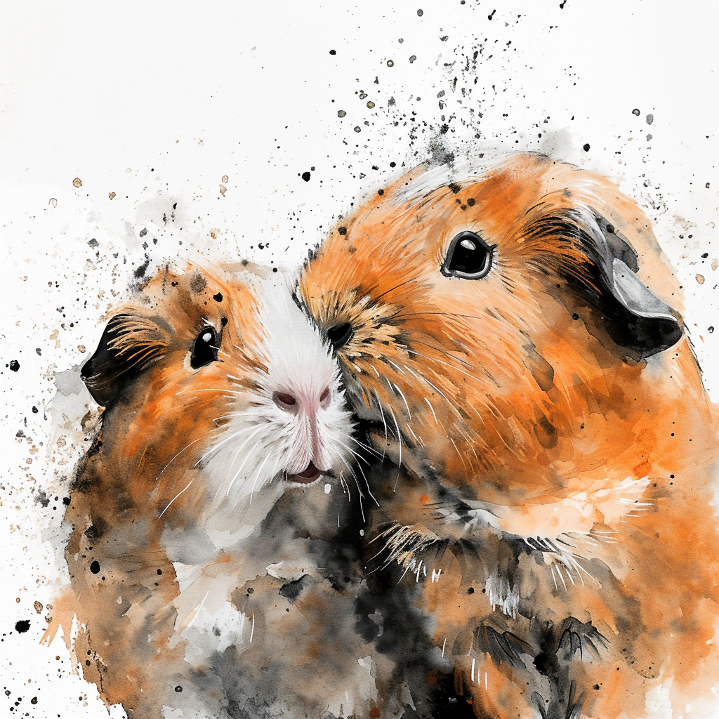 Cute orange brown guinea pigs