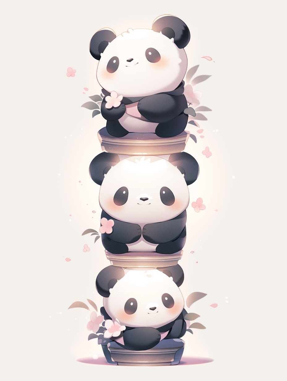 Cute panda in 3D animation