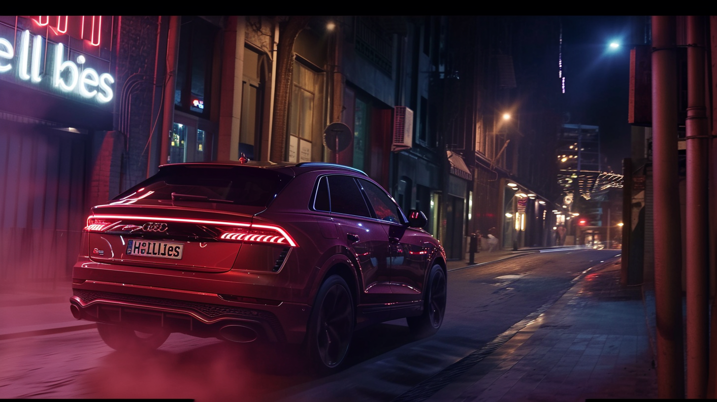 Audi Q8 at Night with Cute Design