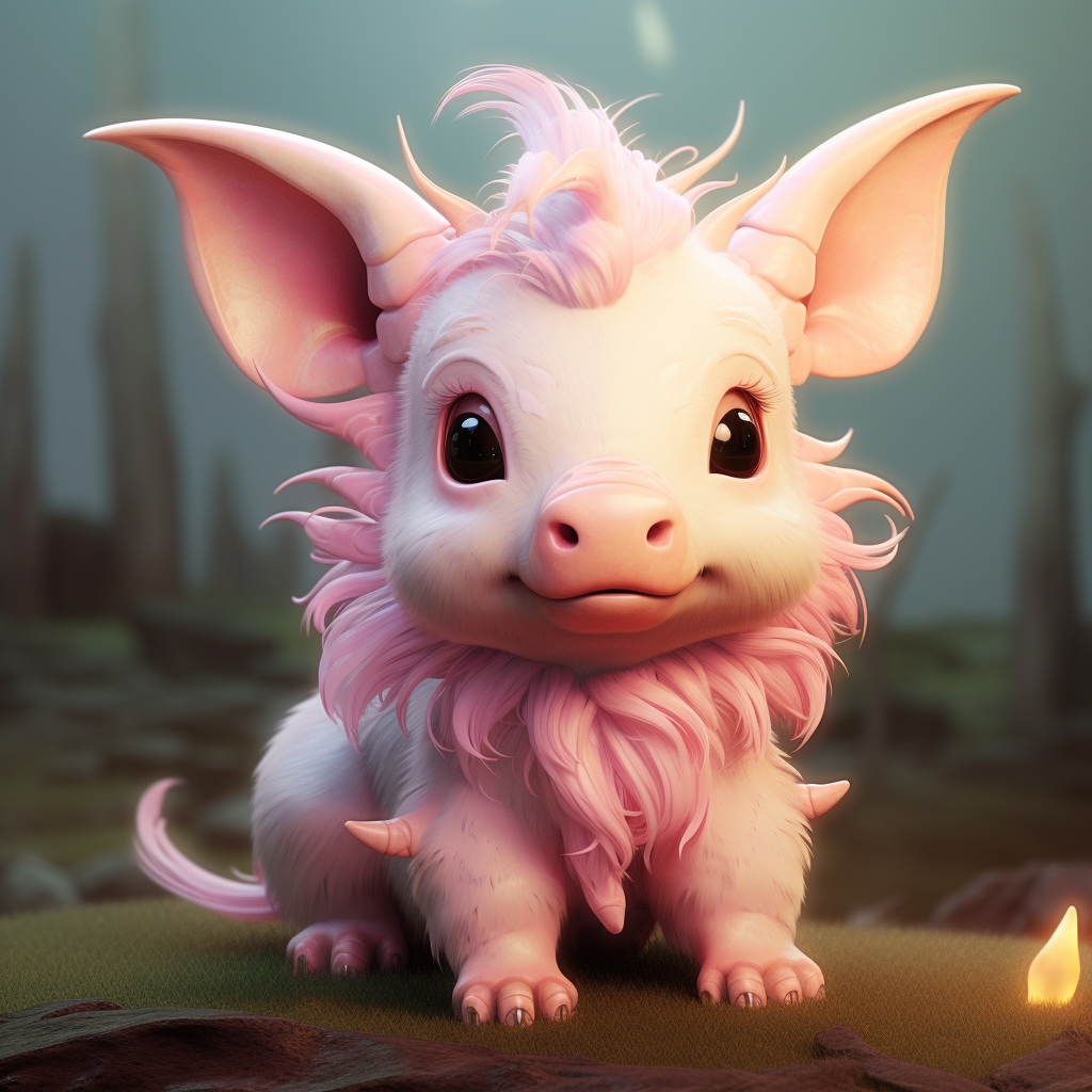 Cute Pig Fierce Dragon