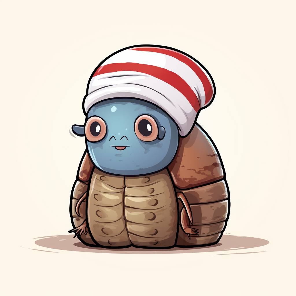 Cute pillbug with beret