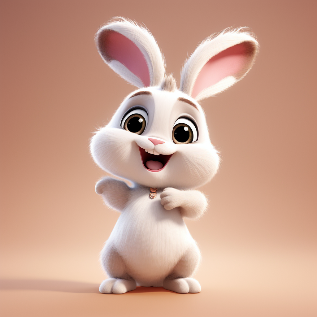 Cute bunny illustration on contrasting background