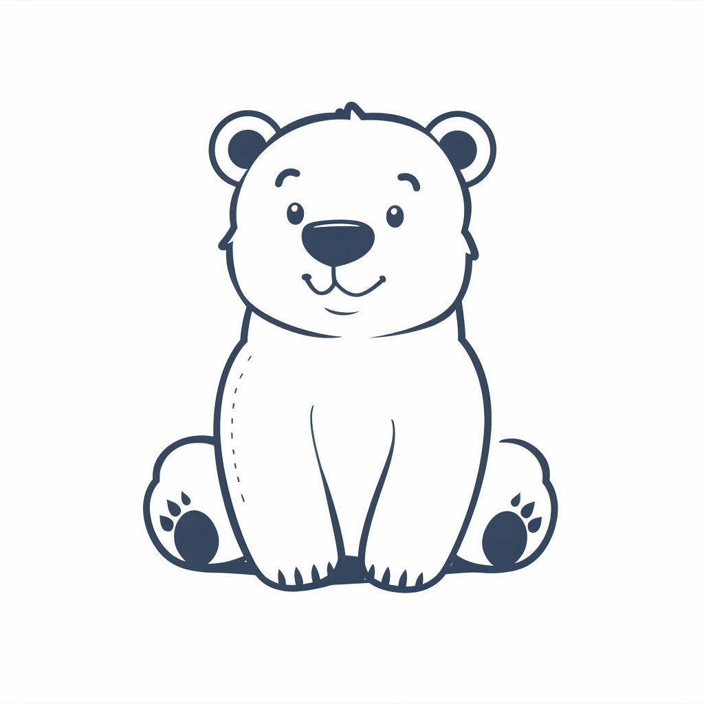 Cute polar bear logo graphic