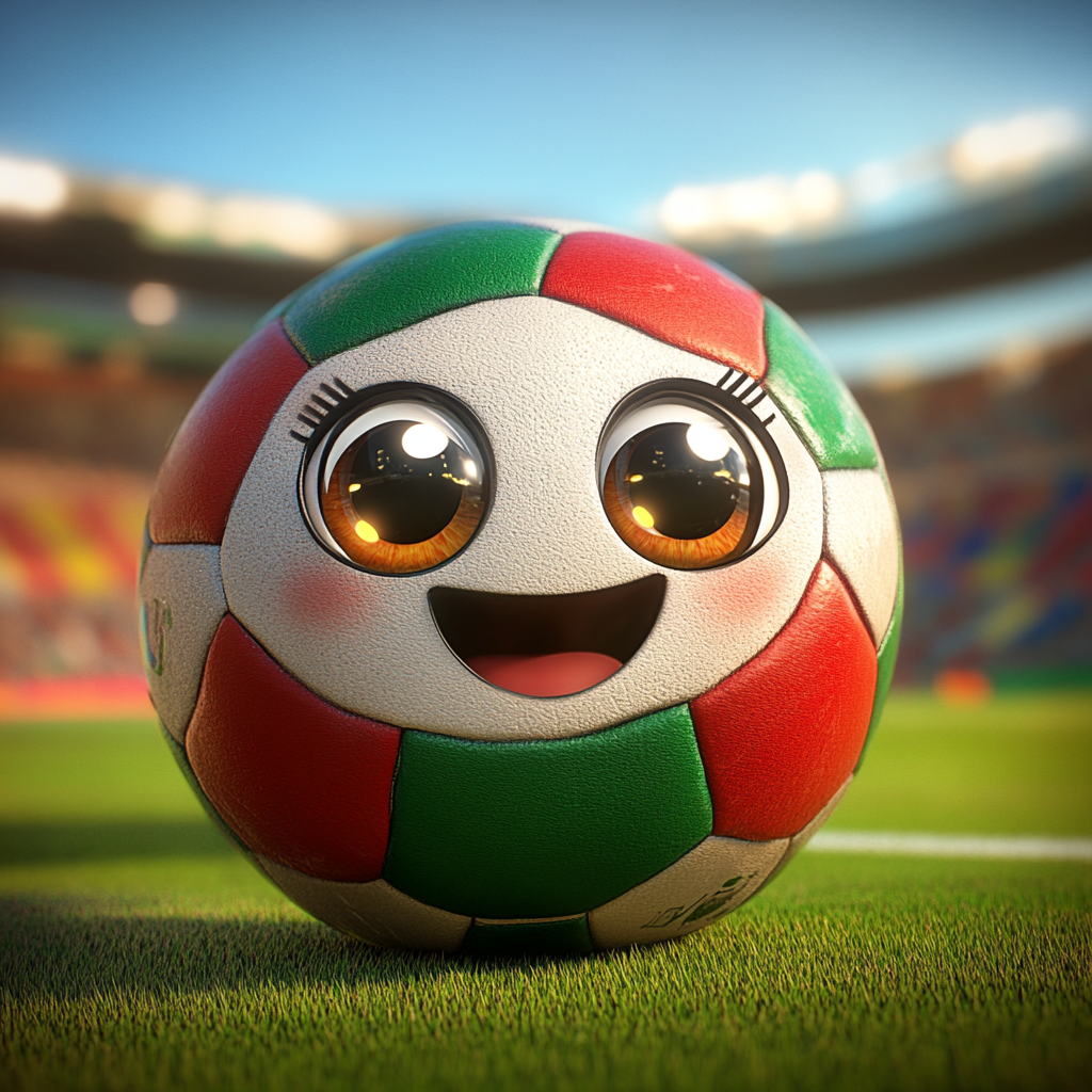 Cute Portugal Soccer Ball Excited Celebrating