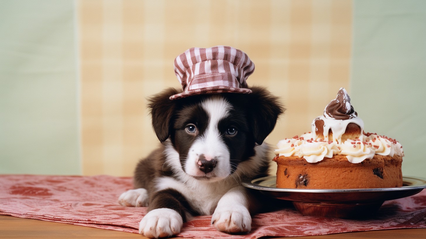 Cute puppy in traditional Bavarian hat